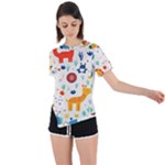 Pet Animal 03 Asymmetrical Short Sleeve Sports T-Shirt