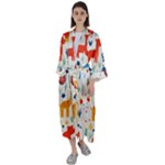 Pet Animal 03 Maxi Satin Kimono