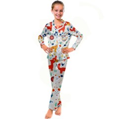 Kids  Satin Long Sleeve Pajamas Set 