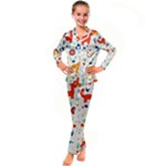 Pet Animal 03 Kids  Satin Long Sleeve Pajamas Set