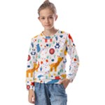 Pet Animal 03 Kids  Long Sleeve T-Shirt with Frill 