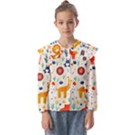 Pet Animal 03 Kids  Peter Pan Collar Blouse