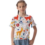 Pet Animal 03 Kids  Cuff Sleeve Scrunch Bottom T-Shirt