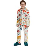 Pet Animal 03 Kids  Long Sleeve Velvet Pajamas Set