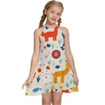 Pet Animal 03 Kids  Halter Collar Waist Tie Chiffon Dress