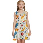 Pet Animal 03 Kids  Sleeveless Tiered Mini Dress