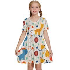 Kids  Short Sleeve Tiered Mini Dress 