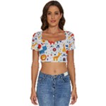 Pet Animal 03 Short Sleeve Square Neckline Crop Top 