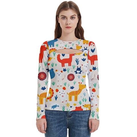 Pet Animal 03 Women s Cut Out Long Sleeve T