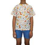 Pet Animal 04 Kids  Short Sleeve Swimwear