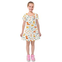 Pet Animal 04 Kids  Short Sleeve Velvet Dress from ArtsNow.com