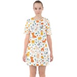 Pet Animal 04 Sixties Short Sleeve Mini Dress