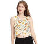 Pet Animal 04 V-Neck Cropped Tank Top