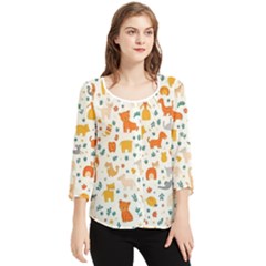 Chiffon Quarter Sleeve Blouse 