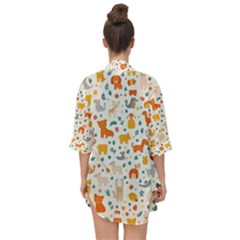 Open Front Chiffon Kimono 