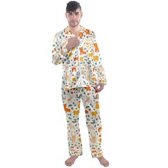 Men s Long Sleeve Satin Pajamas Set 