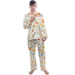 Pet Animal 04 Men s Long Sleeve Satin Pajamas Set