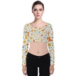 Pet Animal 04 Velvet Long Sleeve Crop Top