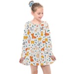 Pet Animal 04 Kids  Long Sleeve Dress