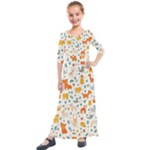 Pet Animal 04 Kids  Quarter Sleeve Maxi Dress