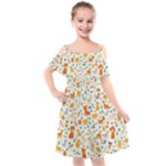 Pet Animal 04 Kids  Cut Out Shoulders Chiffon Dress