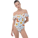 Pet Animal 04 Frill Detail One Piece Swimsuit