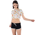 Pet Animal 04 Tie Back Short Sleeve Crop T-Shirt