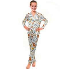 Kids  Satin Long Sleeve Pajamas Set 