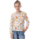 Pet Animal 04 Kids  Long Sleeve T-Shirt with Frill 