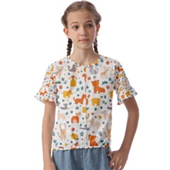 Kids  Cuff Sleeve Scrunch Bottom T-Shirt 