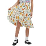 Pet Animal 04 Kids  Ruffle Flared Wrap Midi Skirt