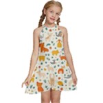 Pet Animal 04 Kids  Halter Collar Waist Tie Chiffon Dress