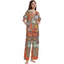 Short Sleeve Long Pants Satin Pajamas Set 