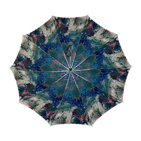 Blue feathers and flames Automatic Folding Umbrella with Case (Large) from ArtsNow.com