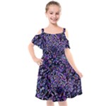 Neon Symphony Design Kids  Cut Out Shoulders Chiffon Dress