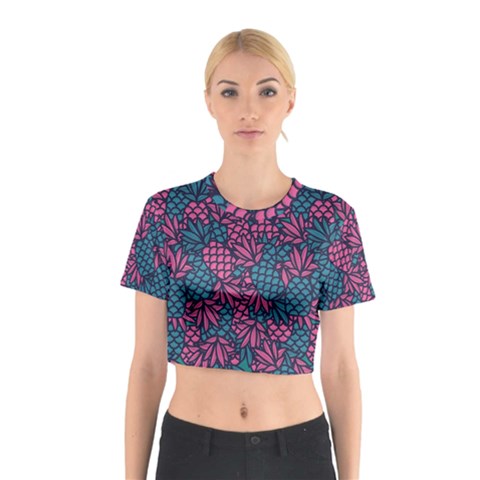 Summer Pineapples Cotton Crop Top from ArtsNow.com