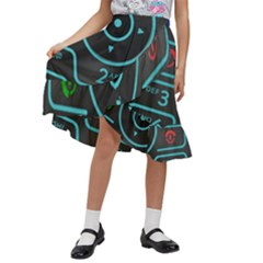 Kids  Ruffle Flared Wrap Midi Skirt 