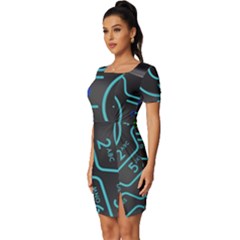 Fitted Knot Split End Bodycon Dress 