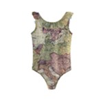 Retro Old Vintage Map Of Europe Kids  Frill Swimsuit