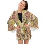 Retro Old Vintage Map Of Europe Long Sleeve Kimono