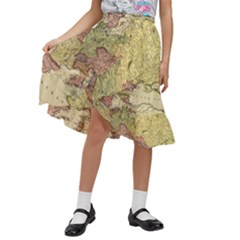 Kids  Ruffle Flared Wrap Midi Skirt 