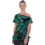 Malachite  Off Shoulder Tie-Up T-Shirt