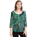 Malachite  Chiffon Quarter Sleeve Blouse