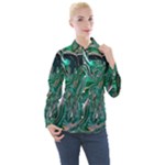 Malachite  Women s Long Sleeve Pocket Shirt