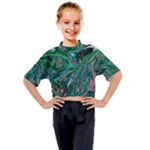 Malachite  Kids Mock Neck T-Shirt