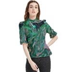 Malachite  Frill Neck Blouse