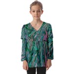 Malachite  Kids  V Neck Casual Top