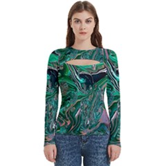 Malachite  Women s Cut Out Long Sleeve T