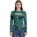 Malachite  Women s Cut Out Long Sleeve T-Shirt