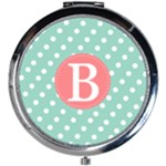 Dot Pattern Initial Mini Round Mirror